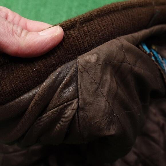 Vintage Cooper Leather Jacket Mens 42 X Tall Brown Bomber Flight Made USA 80s - Picture 14 of 16